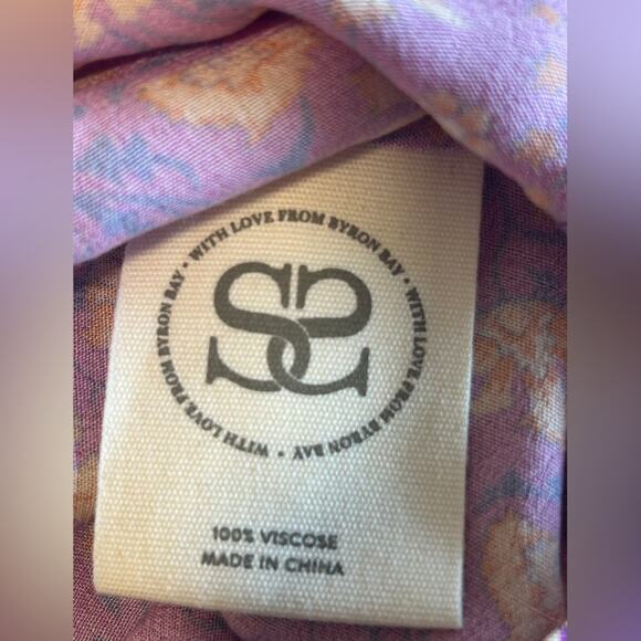 Spell madame peacock sweetheart mini Floral Purple magenta wrap dress size XS - Picture 8 of 10